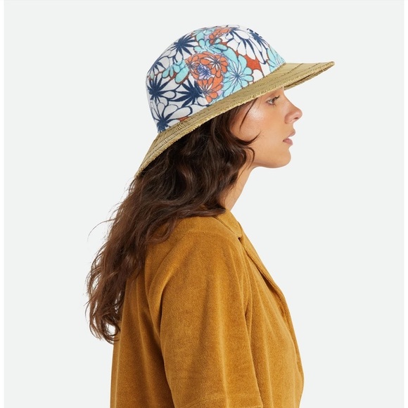 Brixton King Sun Hat Tan Kaleidoscope Eye S/M Summer Beachy Mixed Media … - Picture 15 of 16